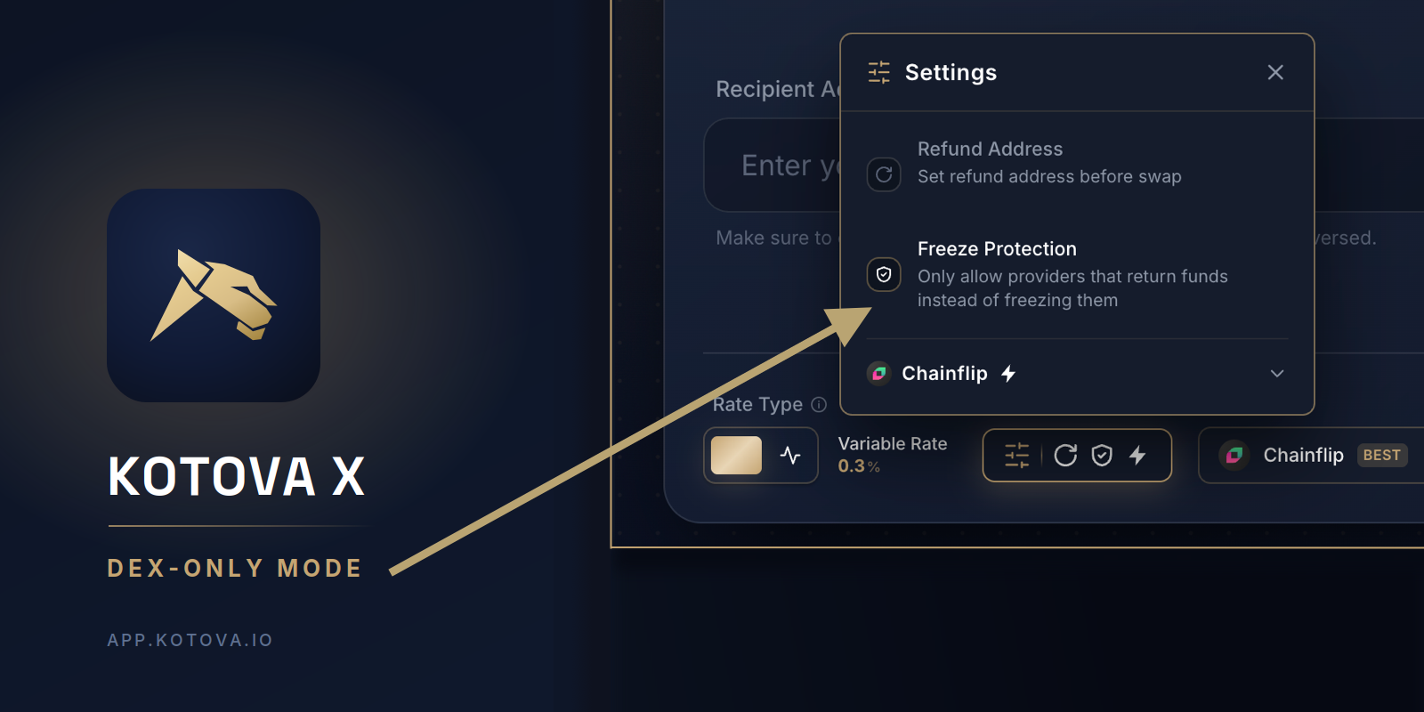 Freeze Protection on Kotova X — only providers that cannot freeze funds