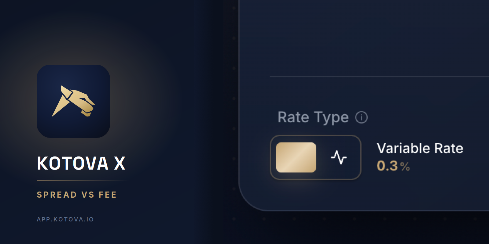 The rate type toggle on Kotova X: fixed rate versus variable rate